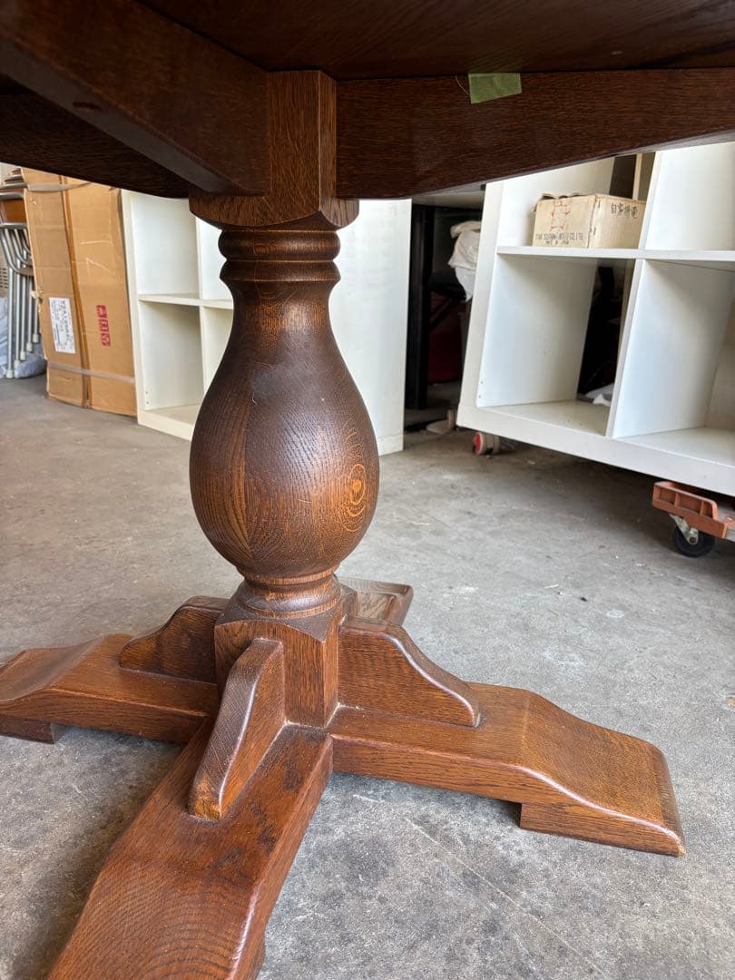 【ダイニングテーブル】オランダ製　16角形丸テーブル　アンティーク