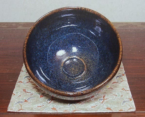 京焼・清水焼 西川實 作 兎糸毛 茶碗 共箱 古物。 京焼・清水焼