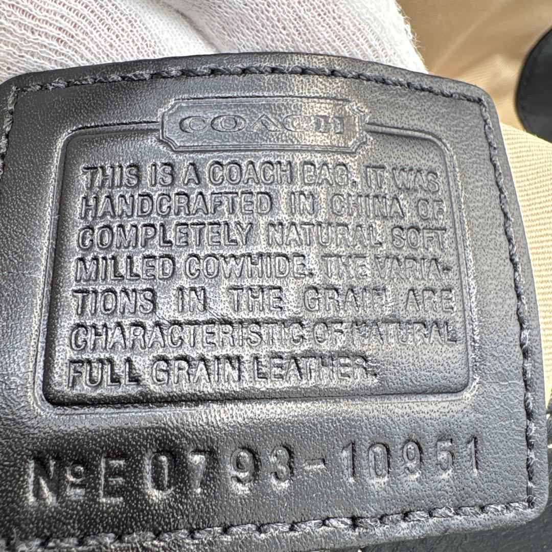 COACH（コーチ）ブラックレザー ショルダーバッグ