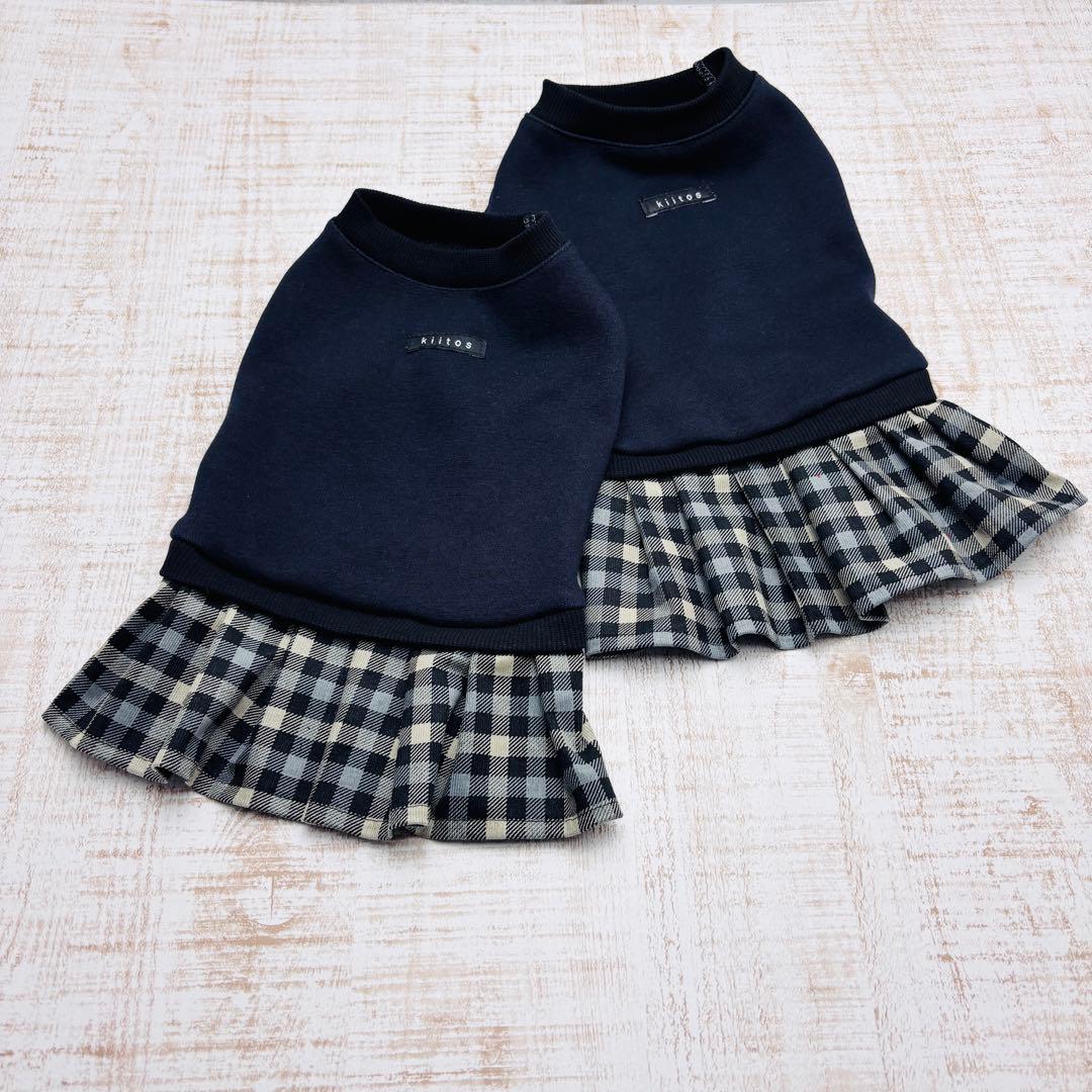 オーダーページ】 犬服 ボンバーヒートのツーピース グレーチェック