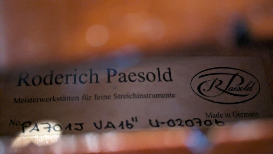 ローデリッヒ　ペゾルト PA701J 16inch ヴィオラ　40.6cm