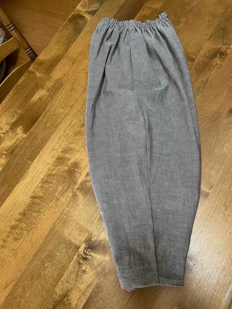 コットンパンツ ガウチョパンツ ゆったり サンドベージュ 裾45