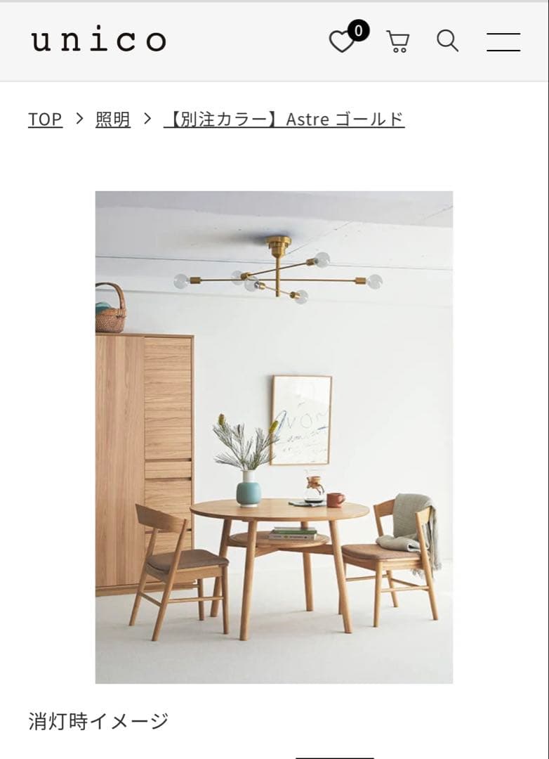 【美品】unico【別注カラー】Astereゴールド