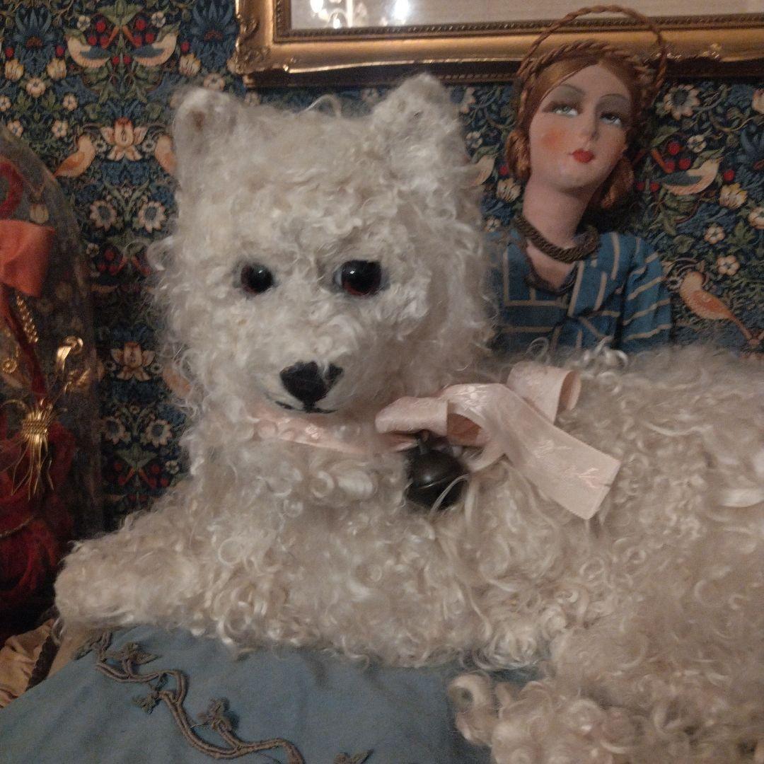 ♡フランスアンティークLOULOU パジャマドッグコンパニオンドッグ布花付