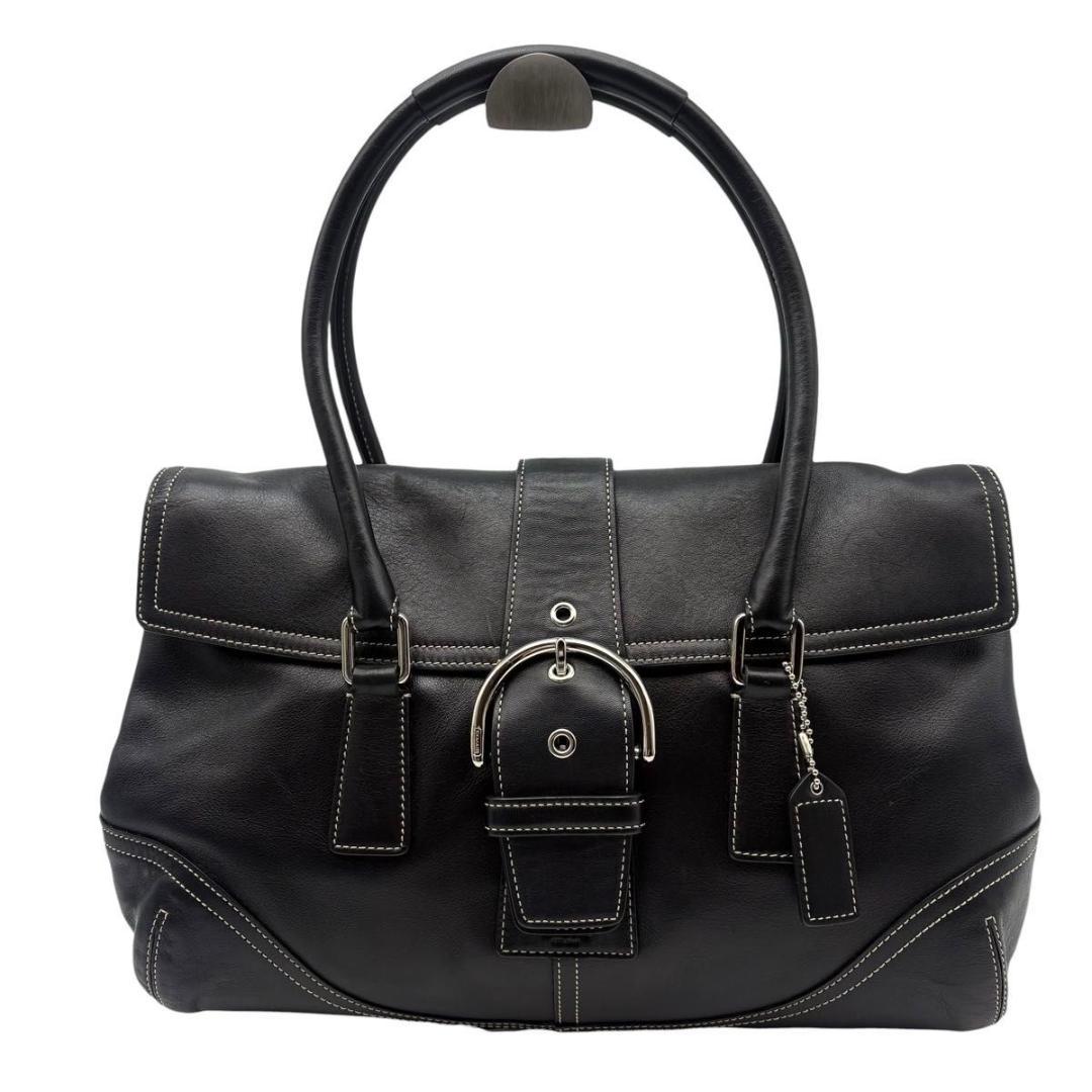 極美品 COACH コーチ ハンドバッグ　ソーホー レザー ブラック ベルト