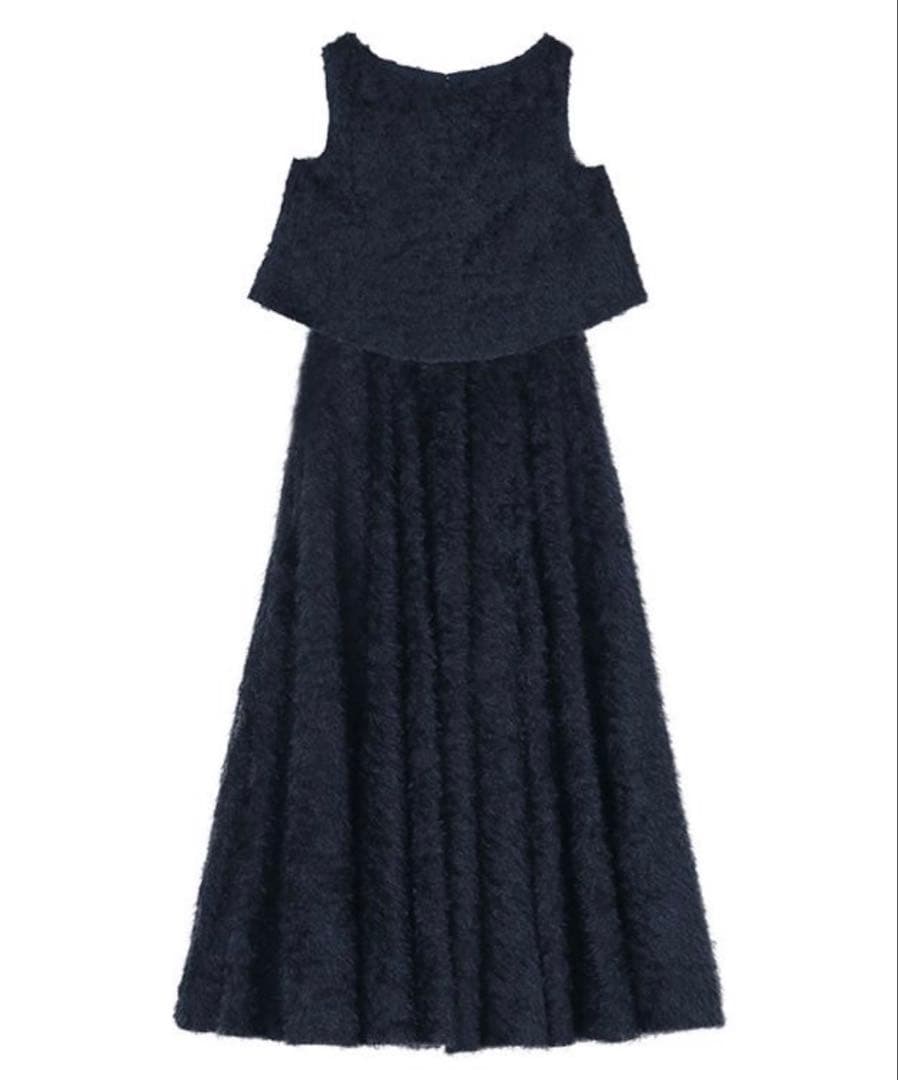 jenne ジェンヌ　ラグジュアリーシャギートップス　ネイビー　L