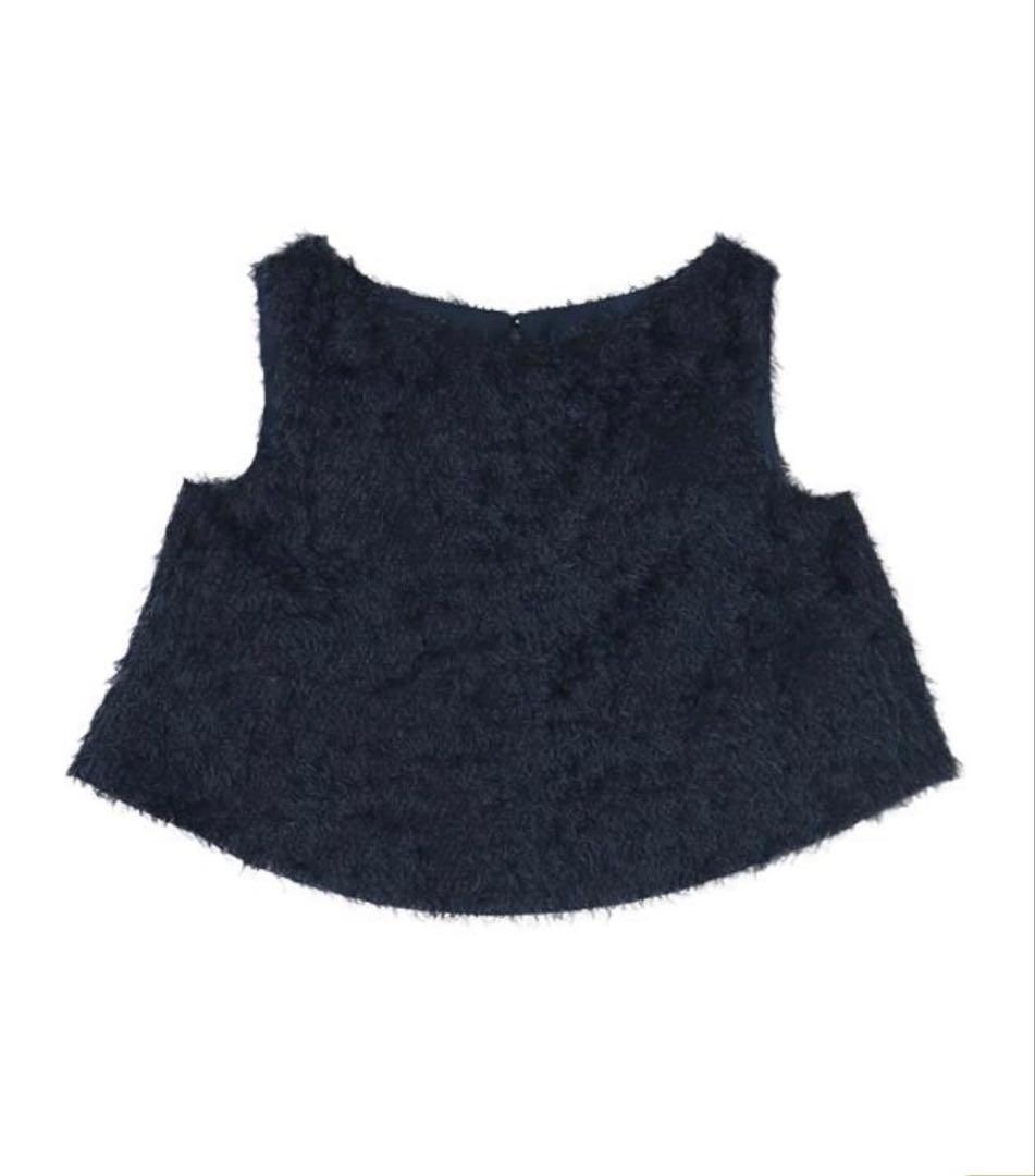 jenne ジェンヌ　ラグジュアリーシャギートップス　ネイビー　L