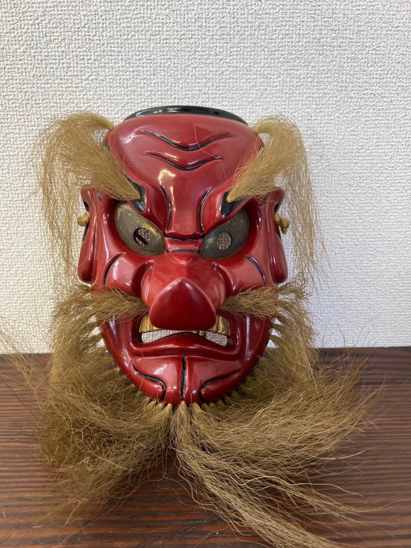 備中神楽面 猿田彦命 天狗面 木彫 中川剛山作 - メルカリ