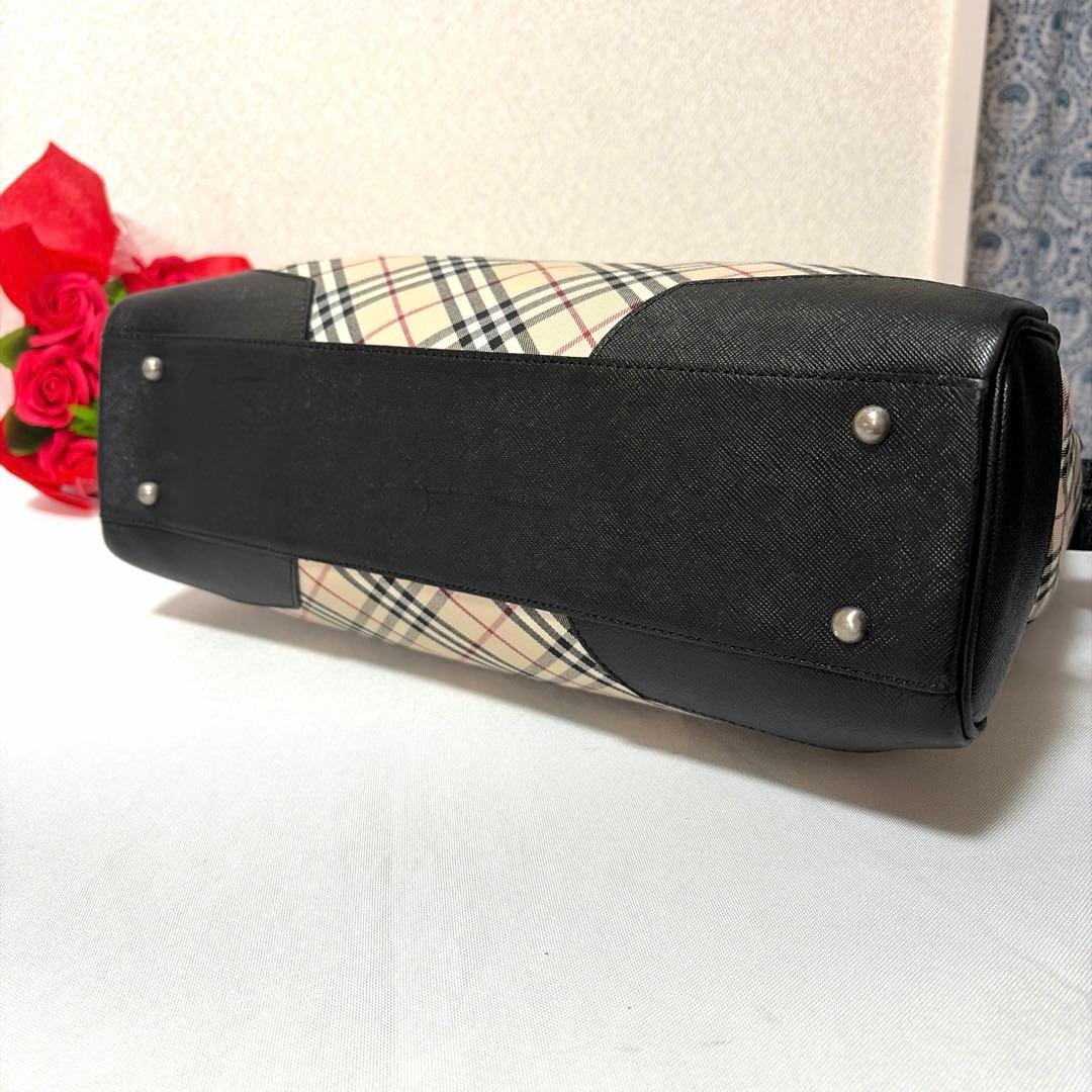 美品♡ BURBERRY バーバリー ノバチェック×レザー ハンドバッグ