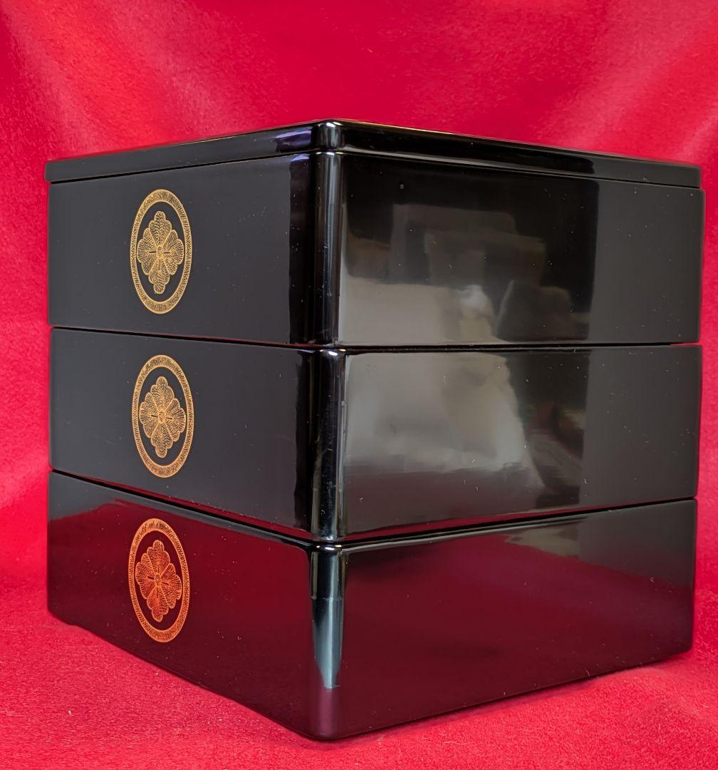 重箱/秋田県 伝統工芸品 川連漆器 三段重/天然木 本漆塗 三段 重箱