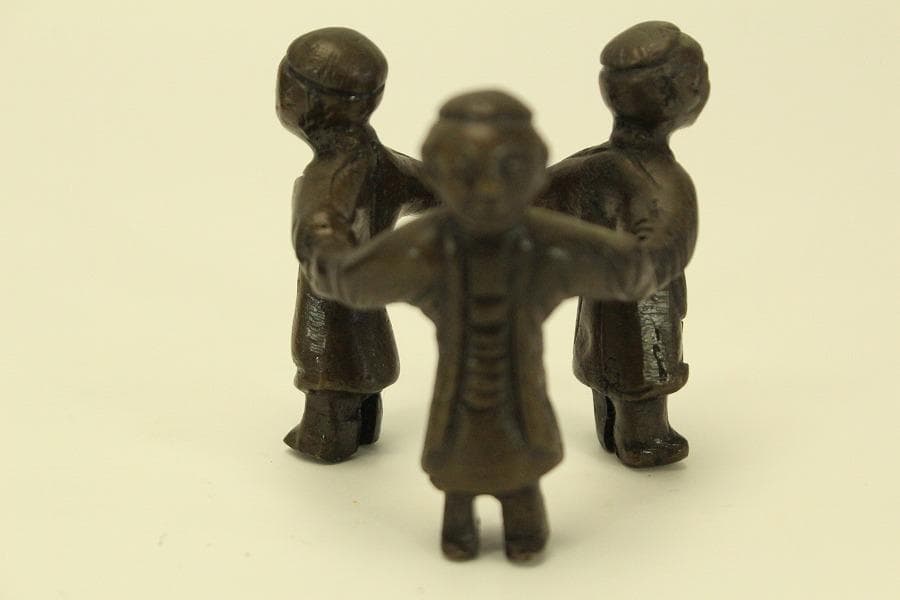 茶道具 唐金 浄益 建水 三唐子 蓋置 二個(BB479)