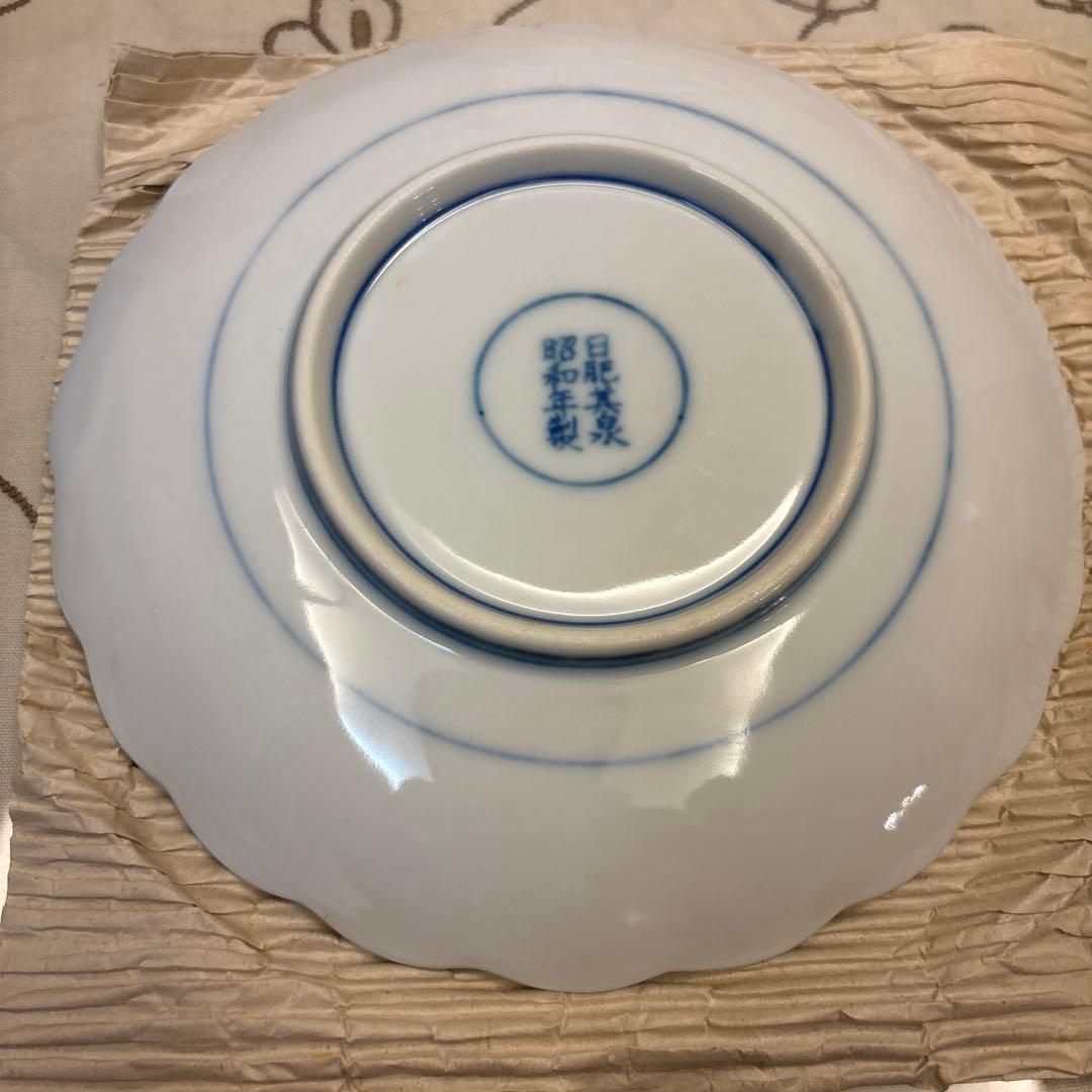 日肥其泉作　献上手古伊万里　金彩皿　５枚組