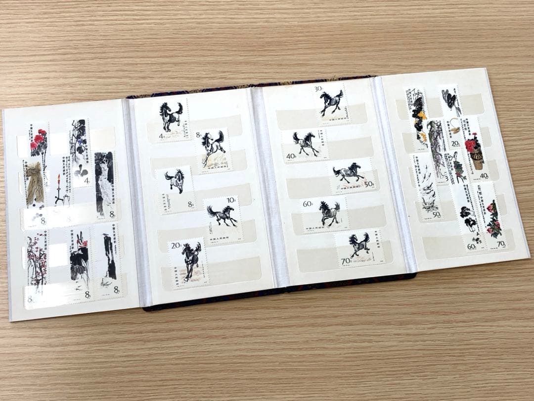 中国切手　T44斉白石・T28徐悲鴻〈奔馬〉 セット 希少！中国切手【T44斉白石作品選16種完】【T28徐悲鴻奔馬10種