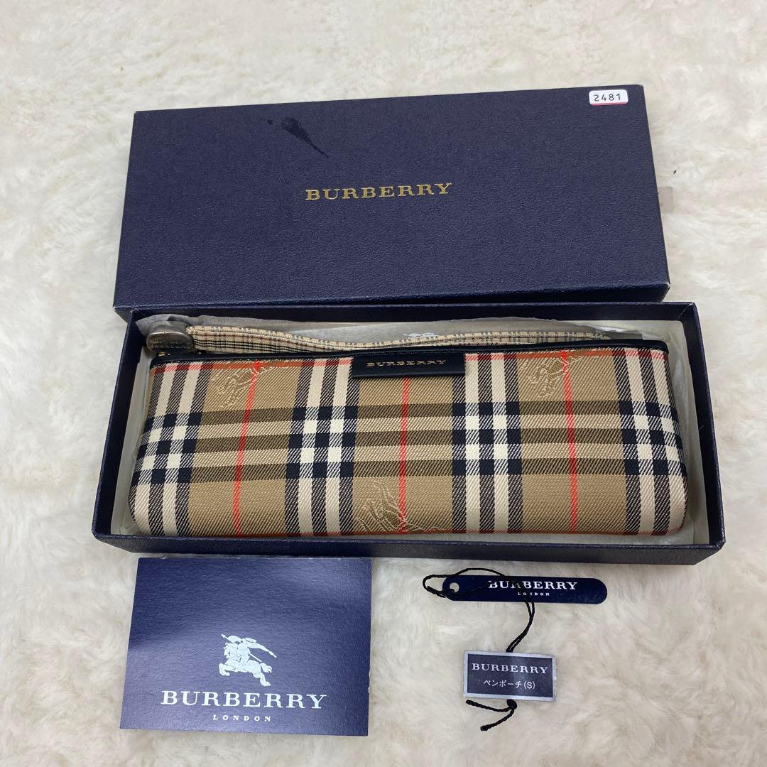 希少 新品 Burberry バーバリー ペンケース ノバチェック