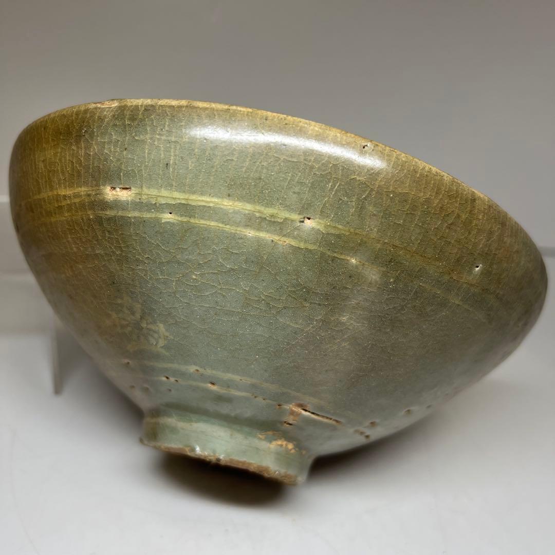 16世紀 高麗青磁白泥象嵌鉢 口径19㎝ 東Y7-1003☆2F