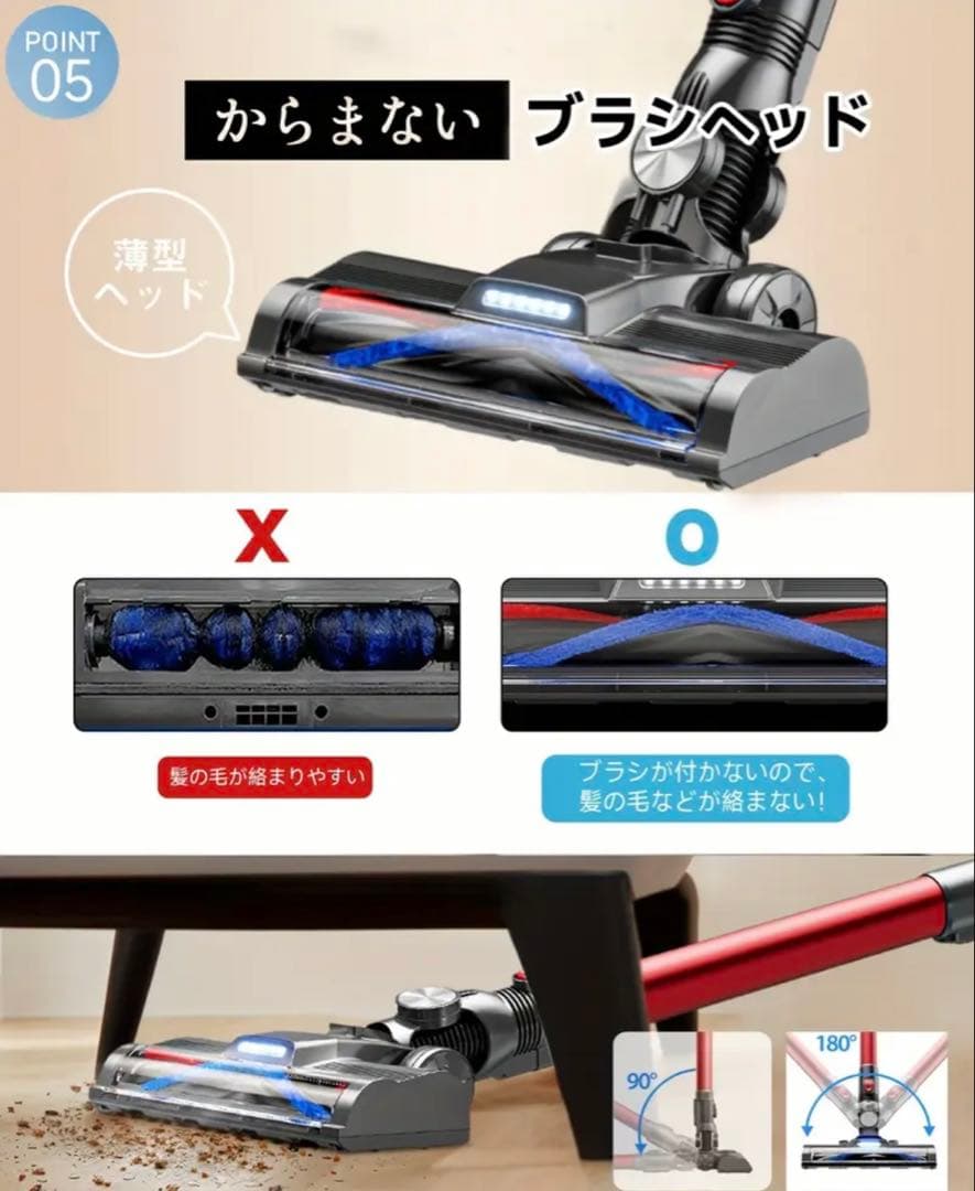 XINSHE A7 充電式コードレスハンドヘルド掃除機、45000Pa - メルカリ