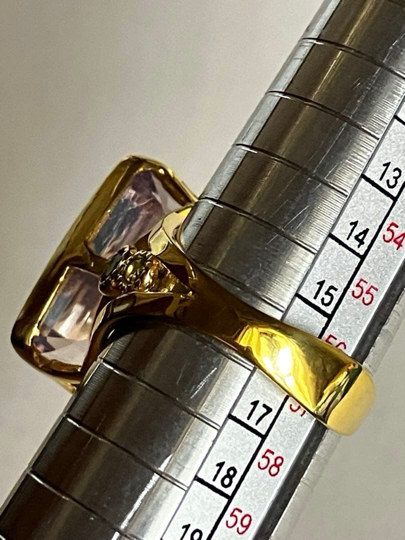 【超希少】26ct ラベンダークオーツリング指輪シルバーK18金ゴールド匿名配送