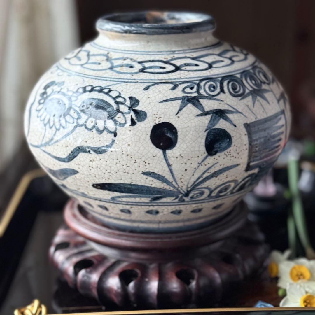 2332様感謝‼️新春の渾身リリース‼️大陸の息吹‼️門外不出愛蔵品李朝　染付壺1客