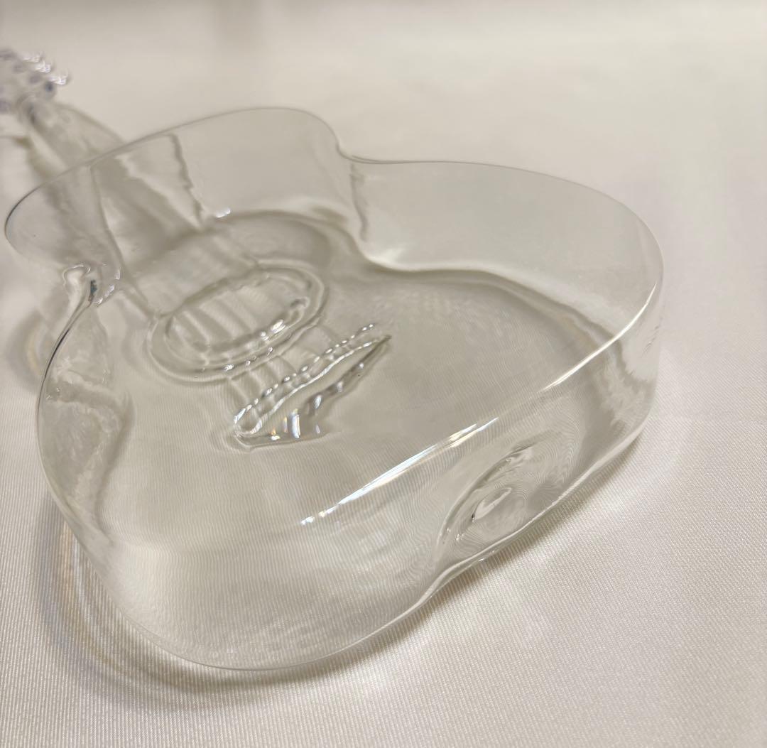 ギター型 デキャンタ ガラス製 全高 約 50cm インテリア 置物 ウイスキー