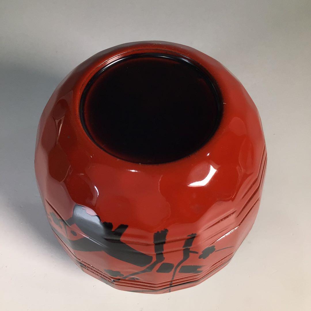 M637 棗 『加賀蒔絵師 早見征一作』『朱漆塗』『梅月蒔絵』 共箱