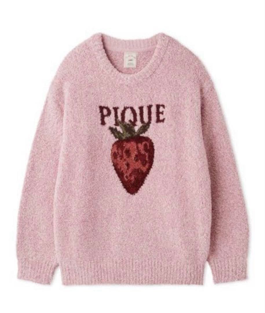 【新品】ジェラートピケ　ストロベリージャガードプルオーバー&ツイルロングパンツ