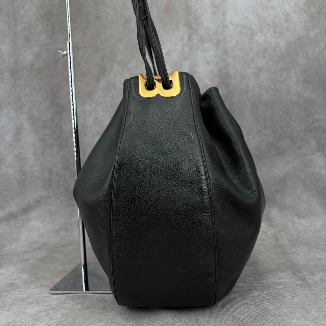 【良品✨】バリー ショルダーバッグ 肩がけ B金具 巾着 ドローイング レザー