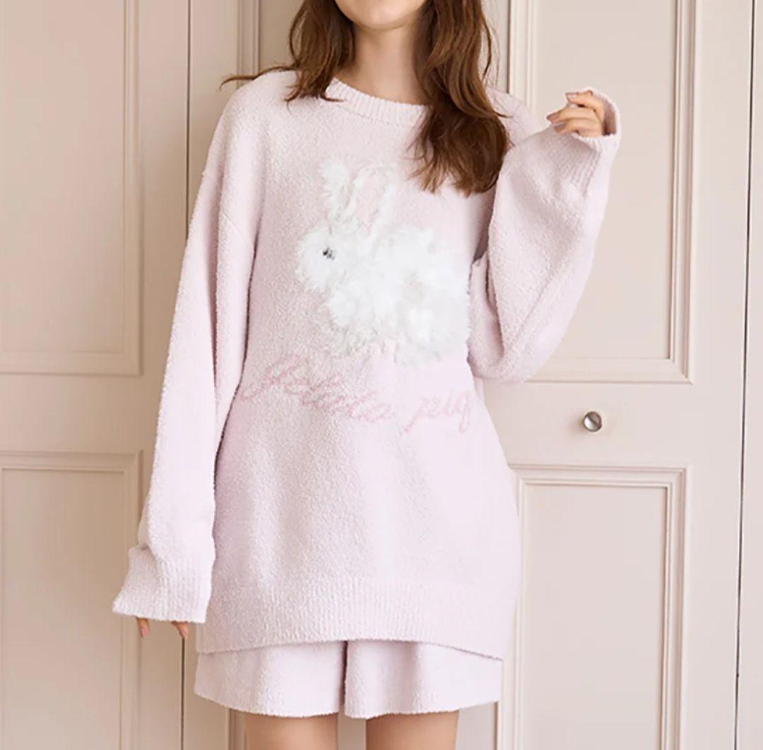 gelato piqueベビモコラビットジャガードプルオーバー　ピンク