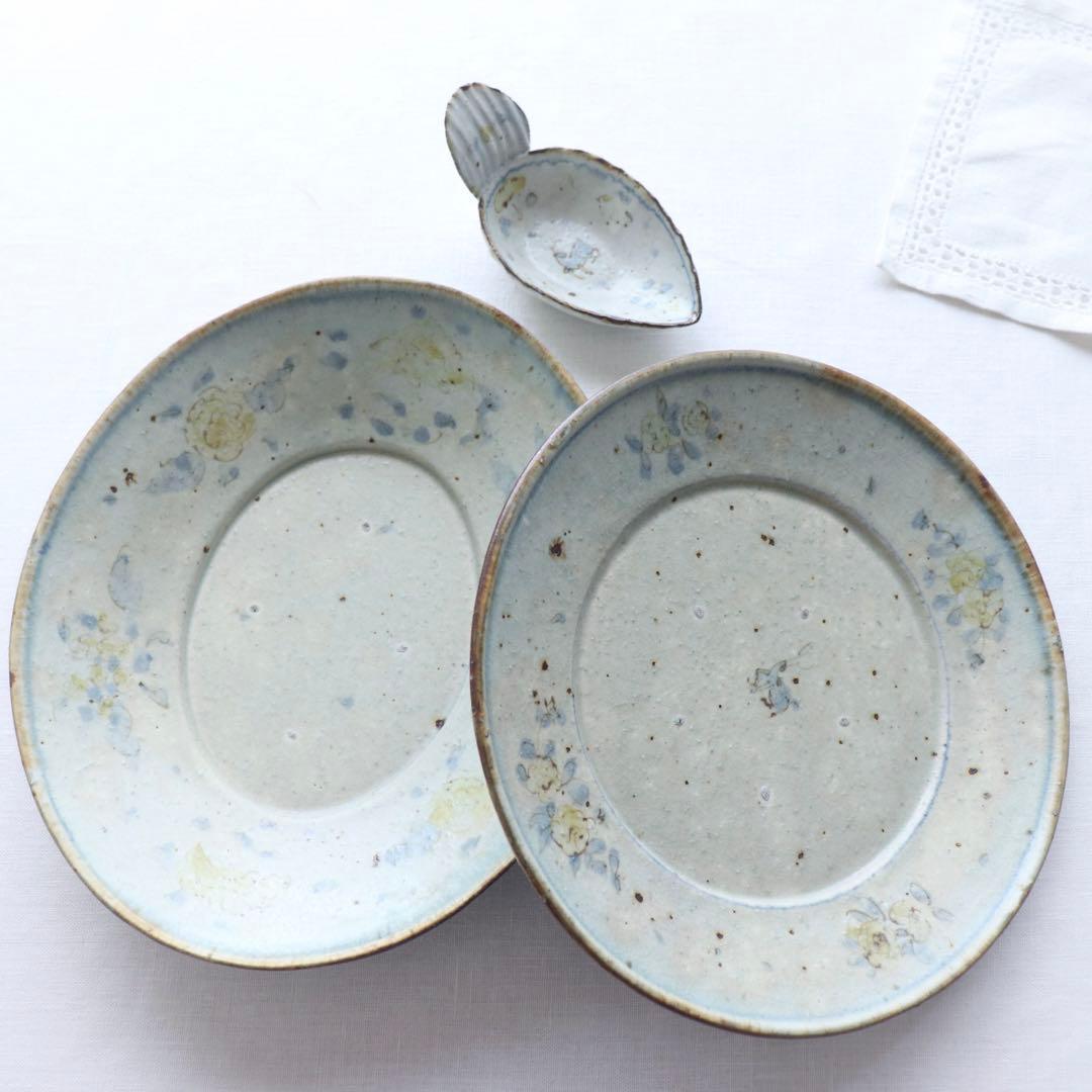 ☆コウホ窯 市野吉記 楕円カレー皿/リム皿/レンゲ型豆皿 最高