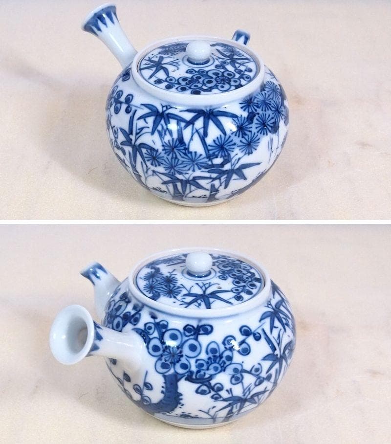 古伊万里 染錦 梅に菊 松に短冊の図 変形長皿 5