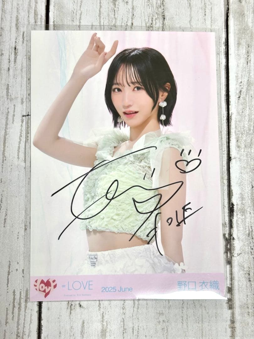 野口衣織 生写真 直筆 とくべチュ サイン イコラブ =LOVE LOVE
