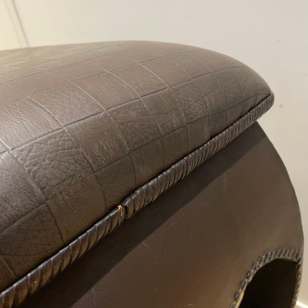 アンティーク調 スツール オットマン 鋲打ち レザー 椅子 イス 英国スタイル