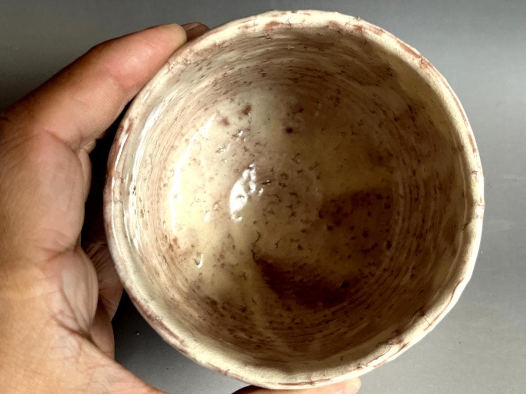 茶碗□筒茶碗「斎藤一斉」萩焼窯元 見島 共箱 割り高台 立ち茶碗