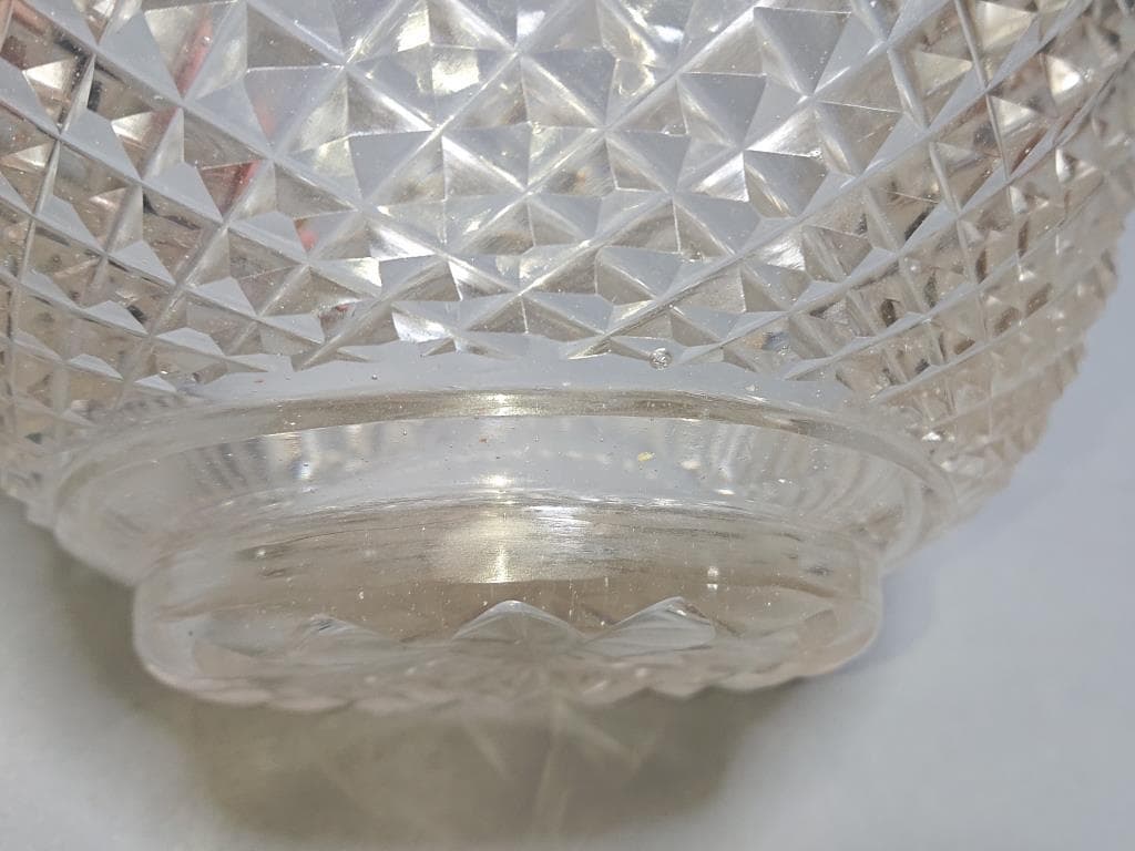 名家蔵出 江戸期 江戸切子鉢 6寸 保証