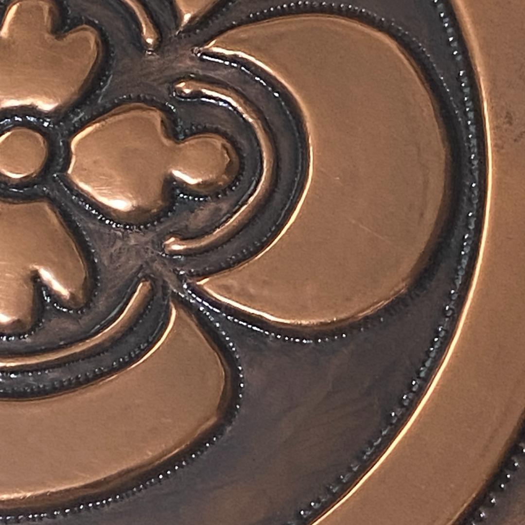 家紋額 開運 立体打出紋 丸に木瓜 まるにもっこう 銅板製 木製額縁