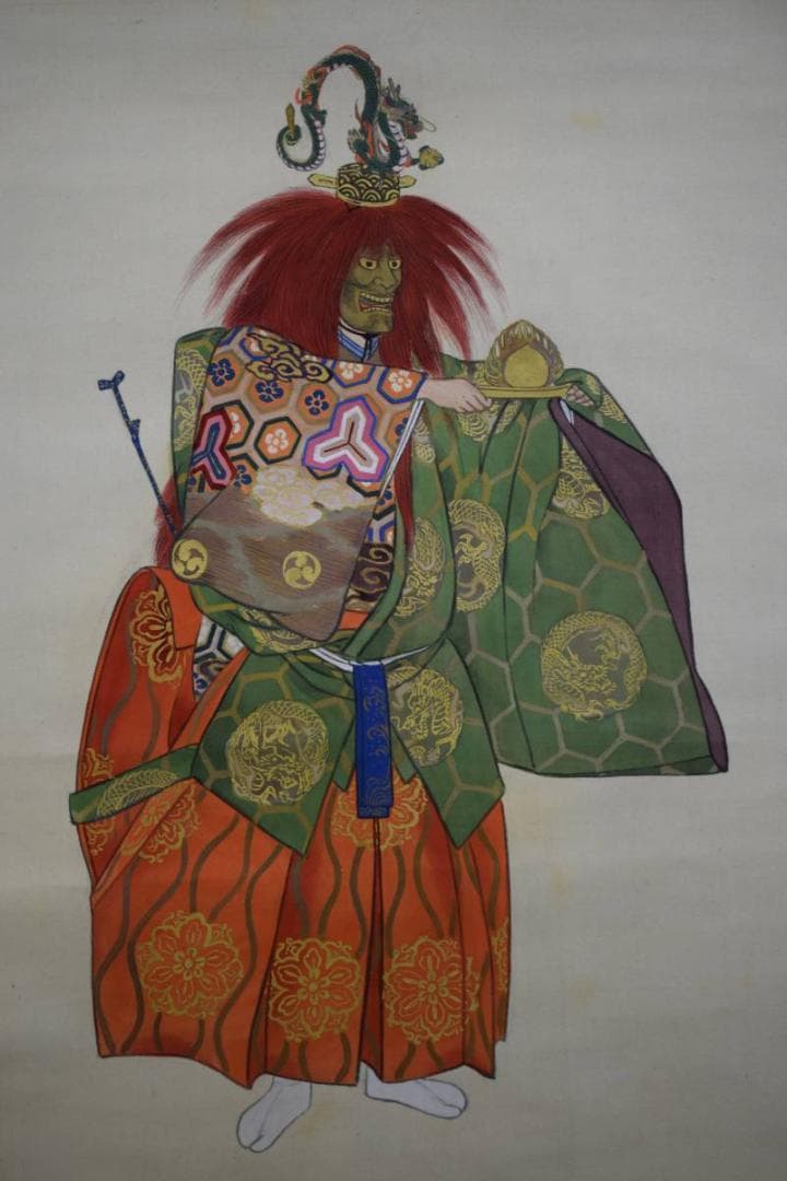 真作/内山秀圃/能楽羽衣竹生島図/双幅/杉共箱付/布袋屋掛軸HE-500