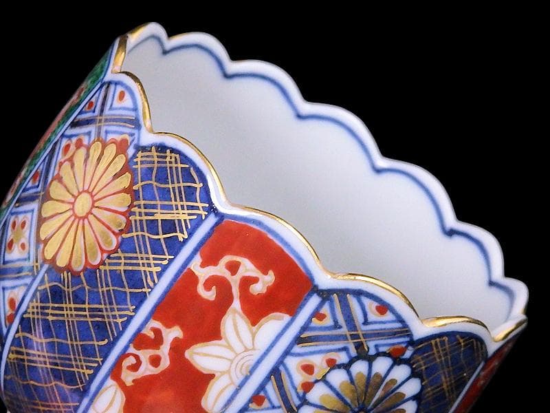 大聖寺伊万里　金襴手　菊花紋の図 　向付　D547AS-fbta