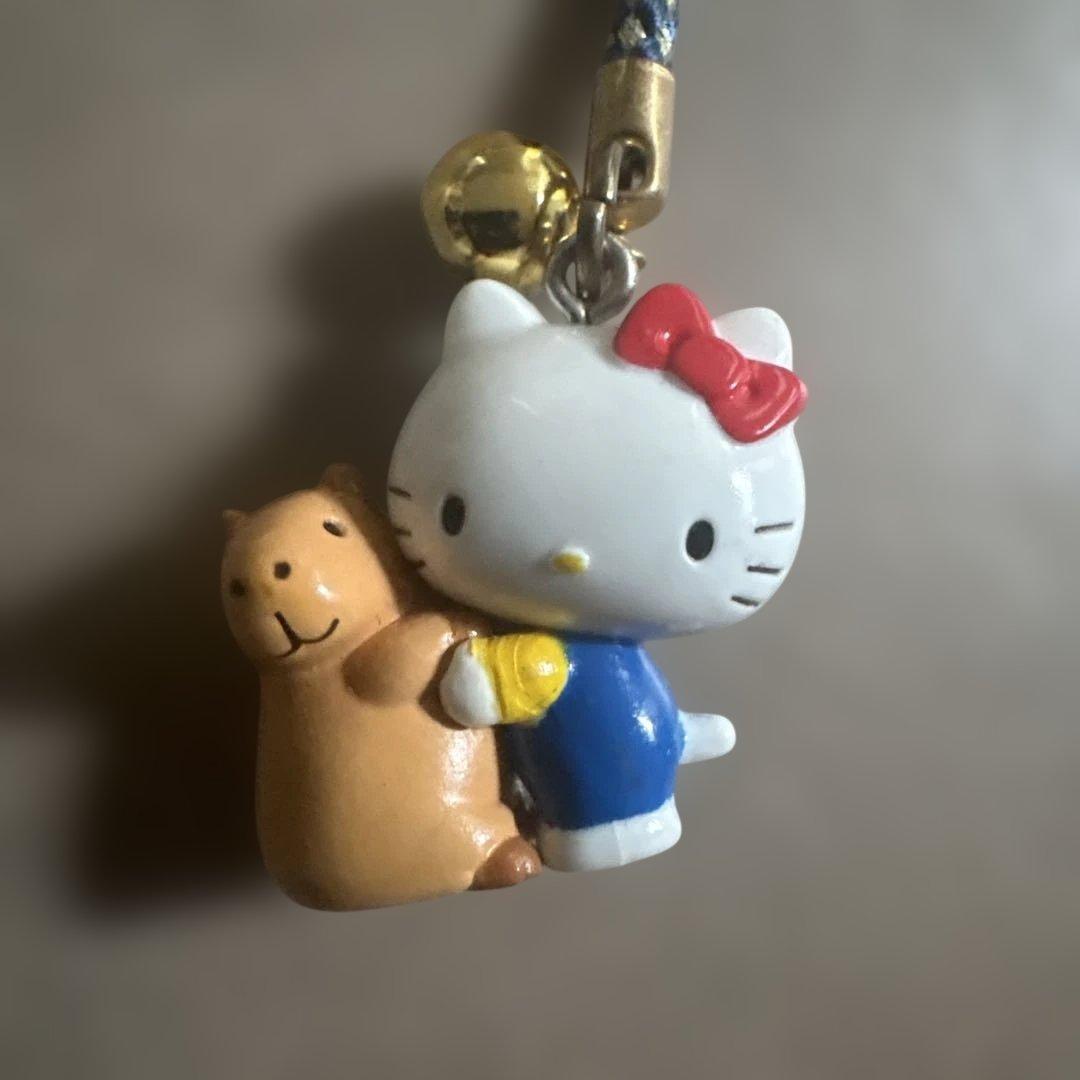 ご当地キティ　ストラップ　伊豆　カピパラ　ブルー