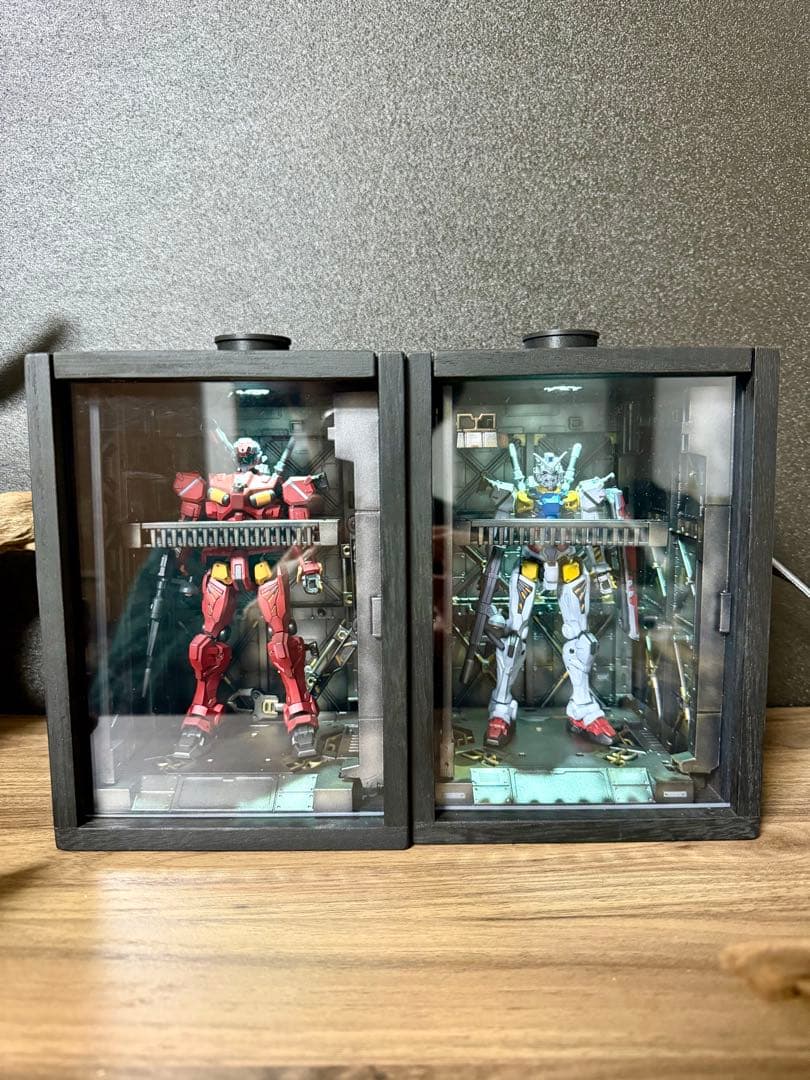 ガンプラ用 ジオラマベース 桐箱 LEDライト点灯