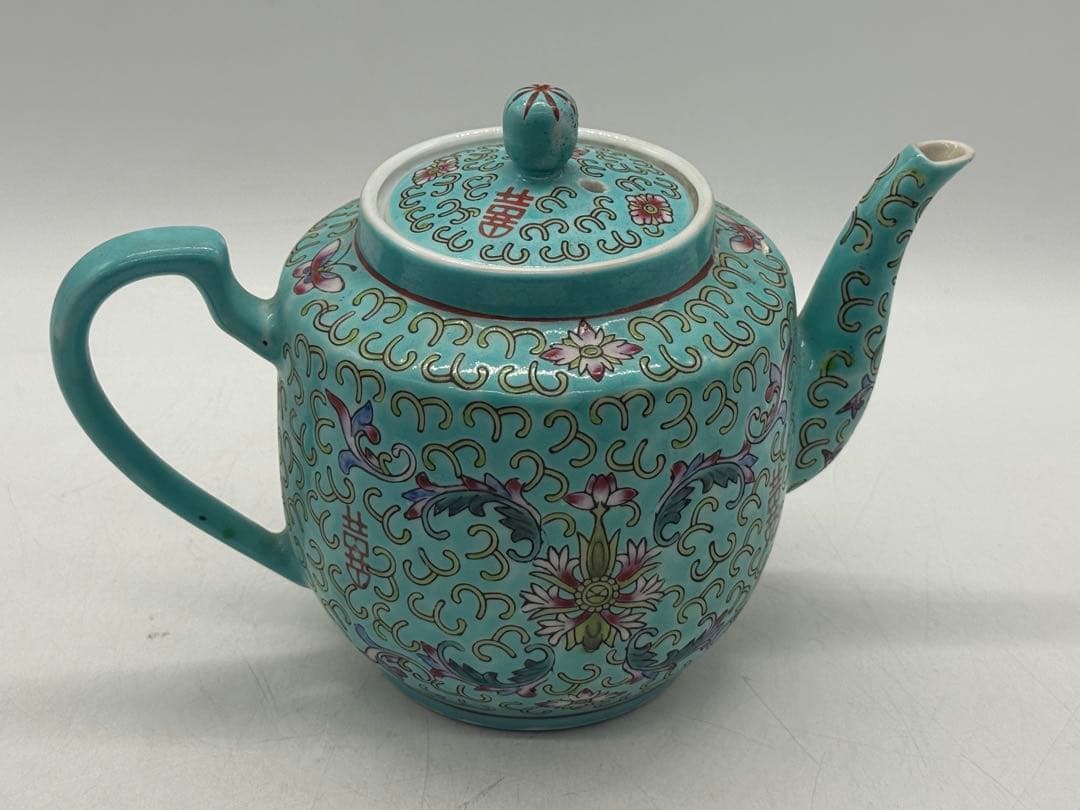 中国　景徳鎮　粉彩急須&お皿6点まとめ　送料込み251106