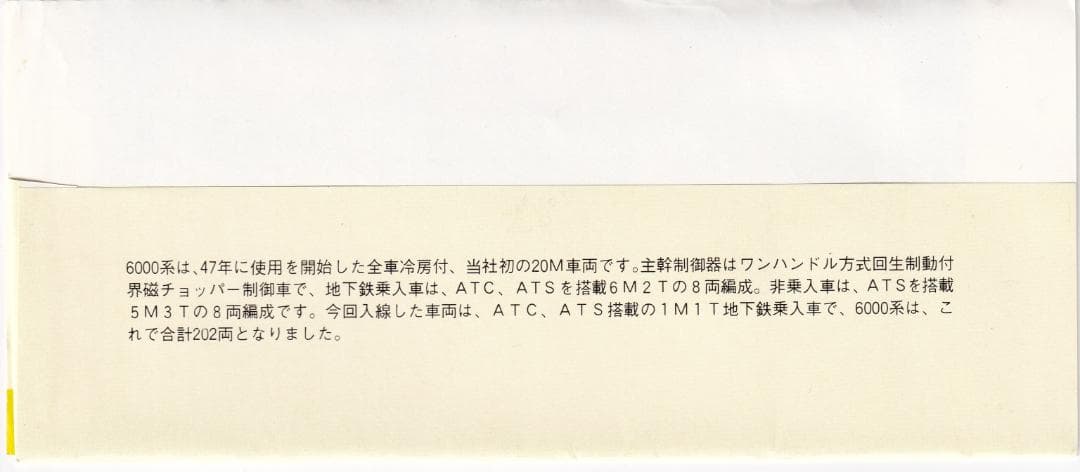 1981京王帝都電鉄6000系200両突破記念乗車券