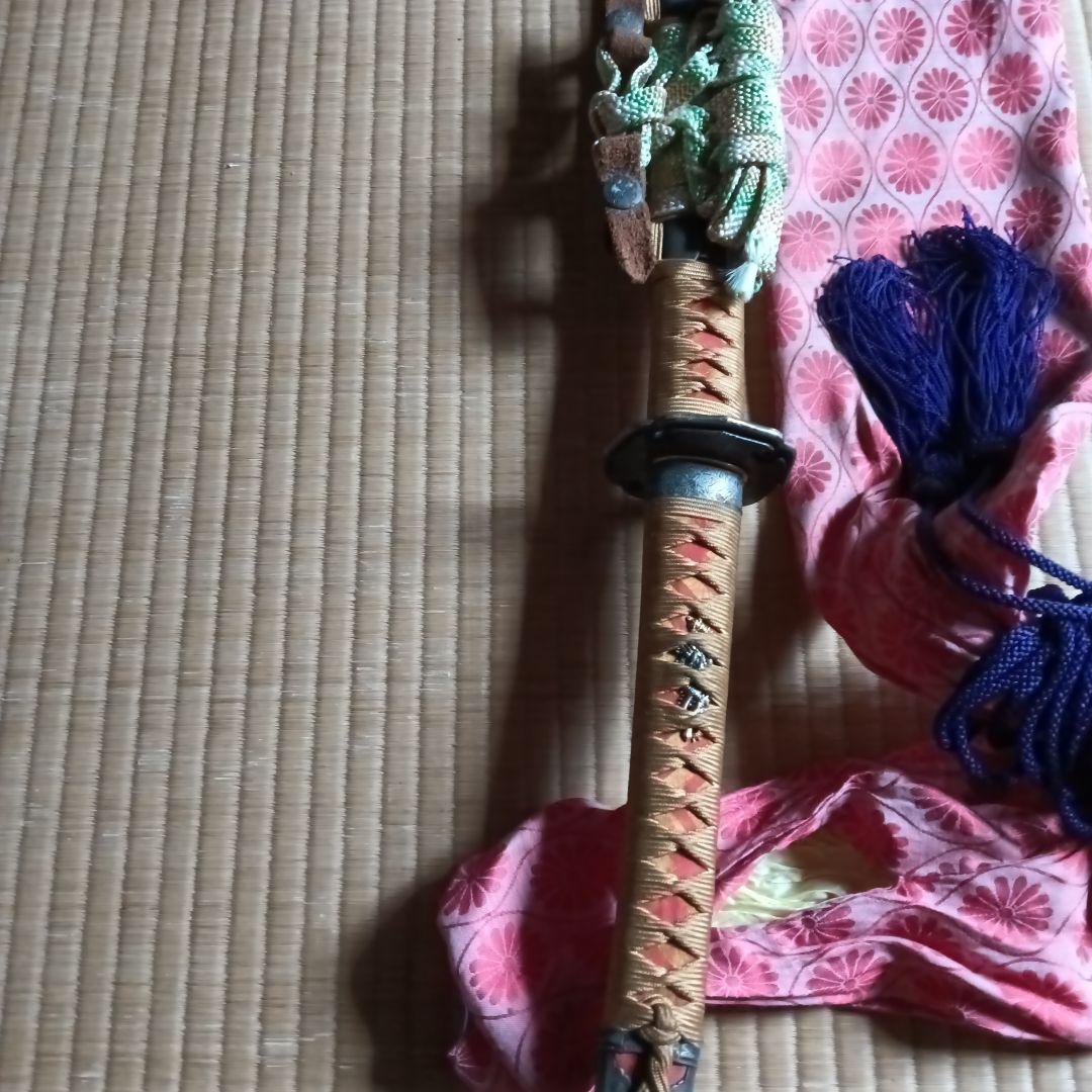 高級模擬家紋入伝統的な鞘付き古いレトロアンティーク袋付ビンテージ飾り