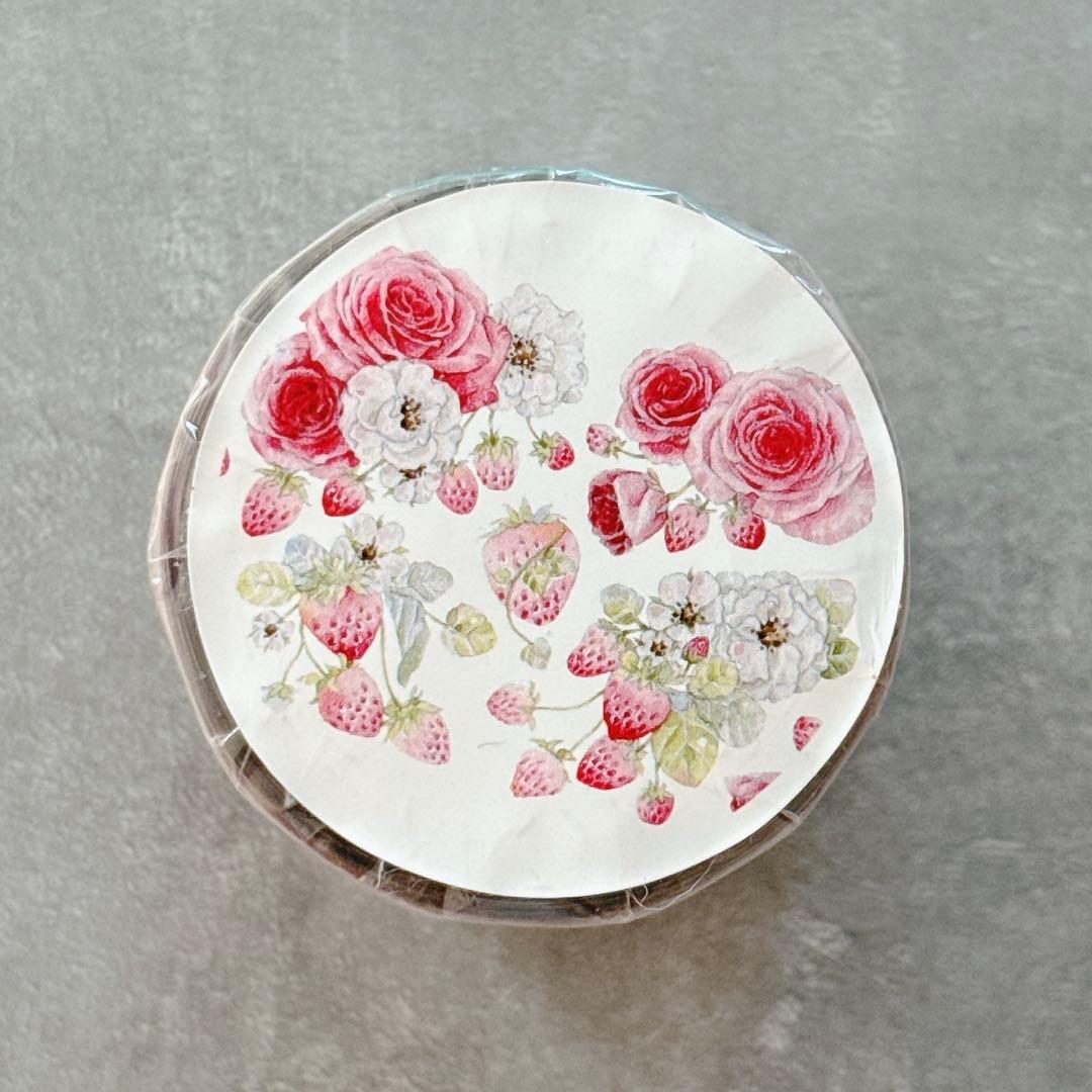 新七天《奶油玫莓》海外マスキングテープ　マステ 【2567】