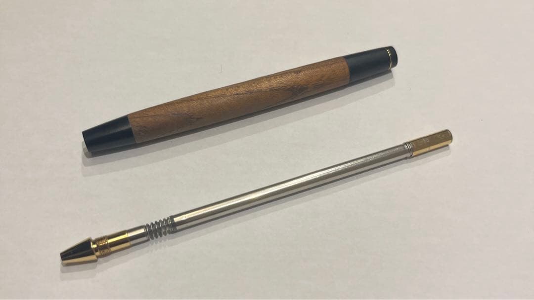 野原工芸旧型 シャーペン 欅 ゴールド金具