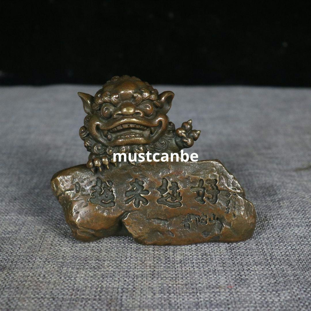 銅器 獅子 客間 玄関 店 装飾 茶道茶寵 工芸品 置物 寓意美しいです