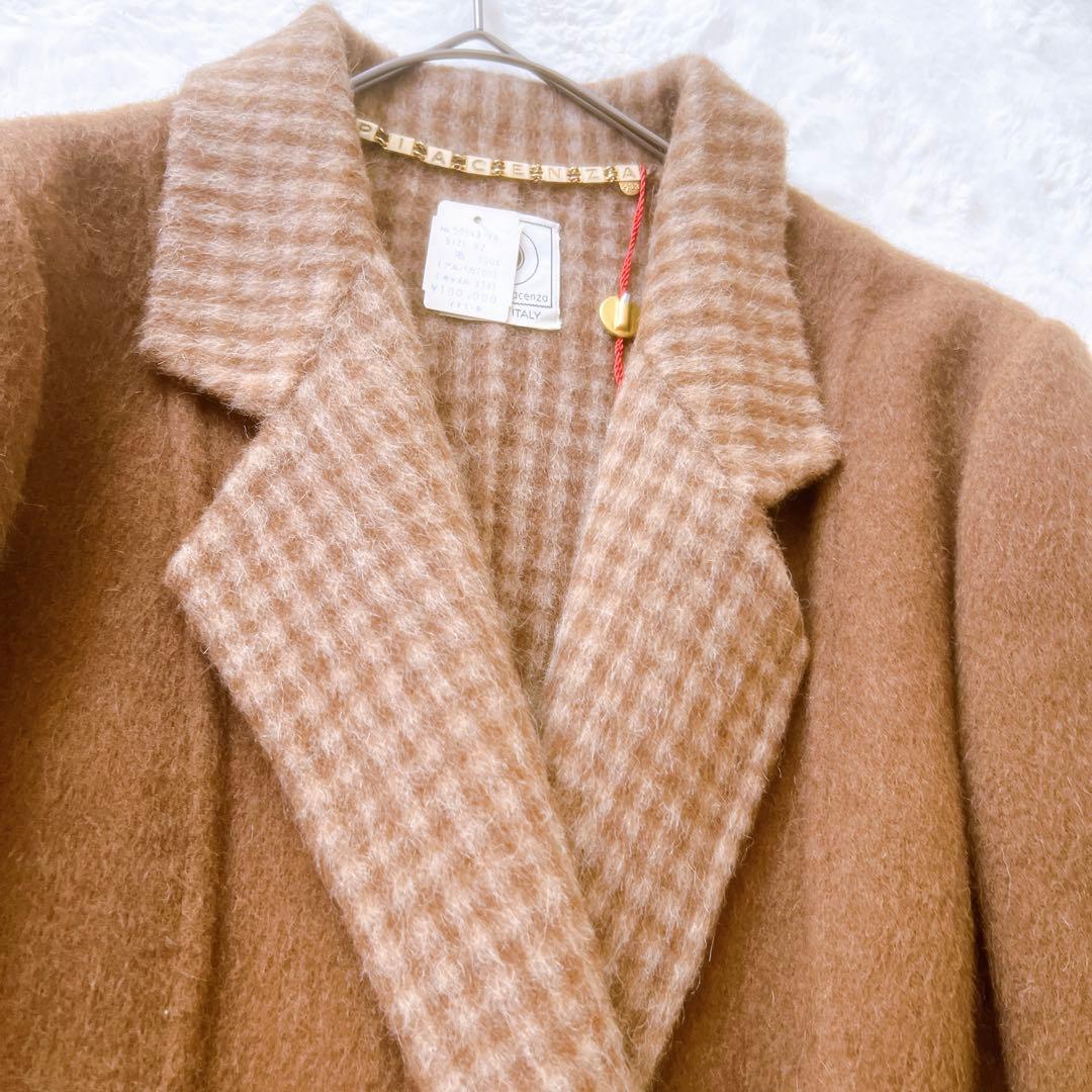 PIACENZA ピアチェンツァアルパカ Aライン ロングコート キャメル色