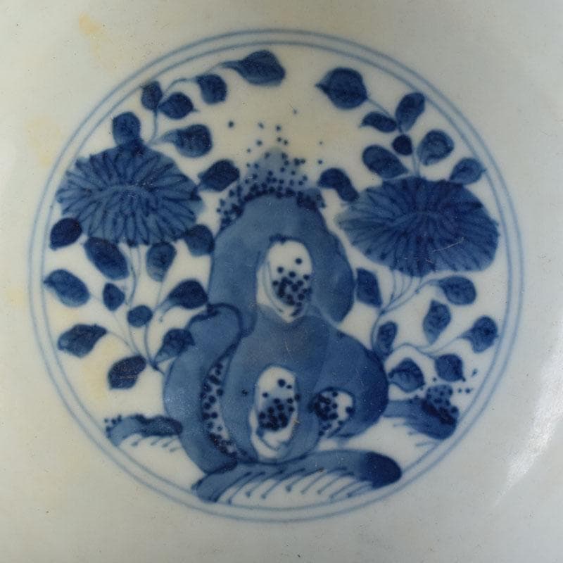 中国 大明萬暦年製款 青花 山水人物文碗 V 8711 - メルカリ