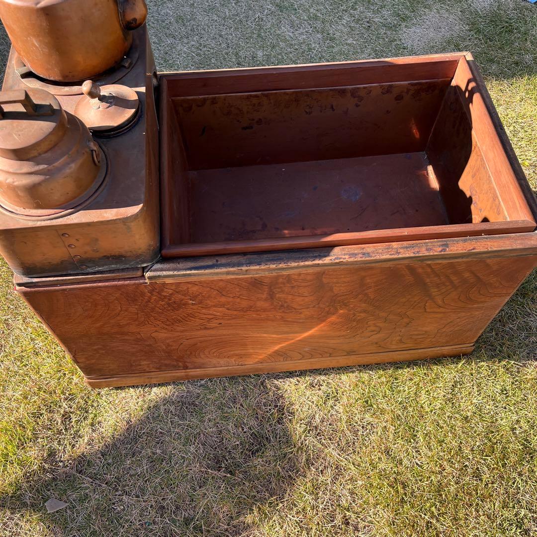 長火鉢 燗銅壷付き 引出し付 囲炉裏 火鉢 古道具 アンティーク