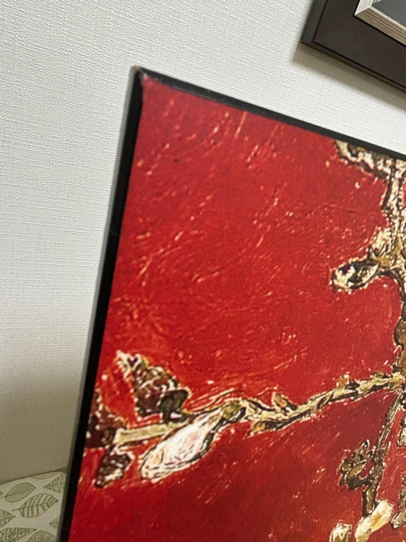 大型　花の枝の抽象画