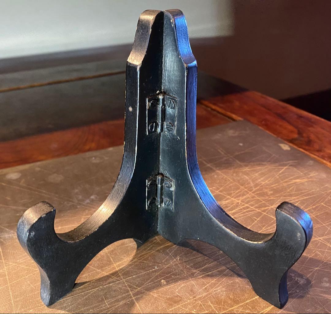 中国汕頭・スワトウ染付絵皿 鑑賞台付 沈船品・ヴィンテージ レア