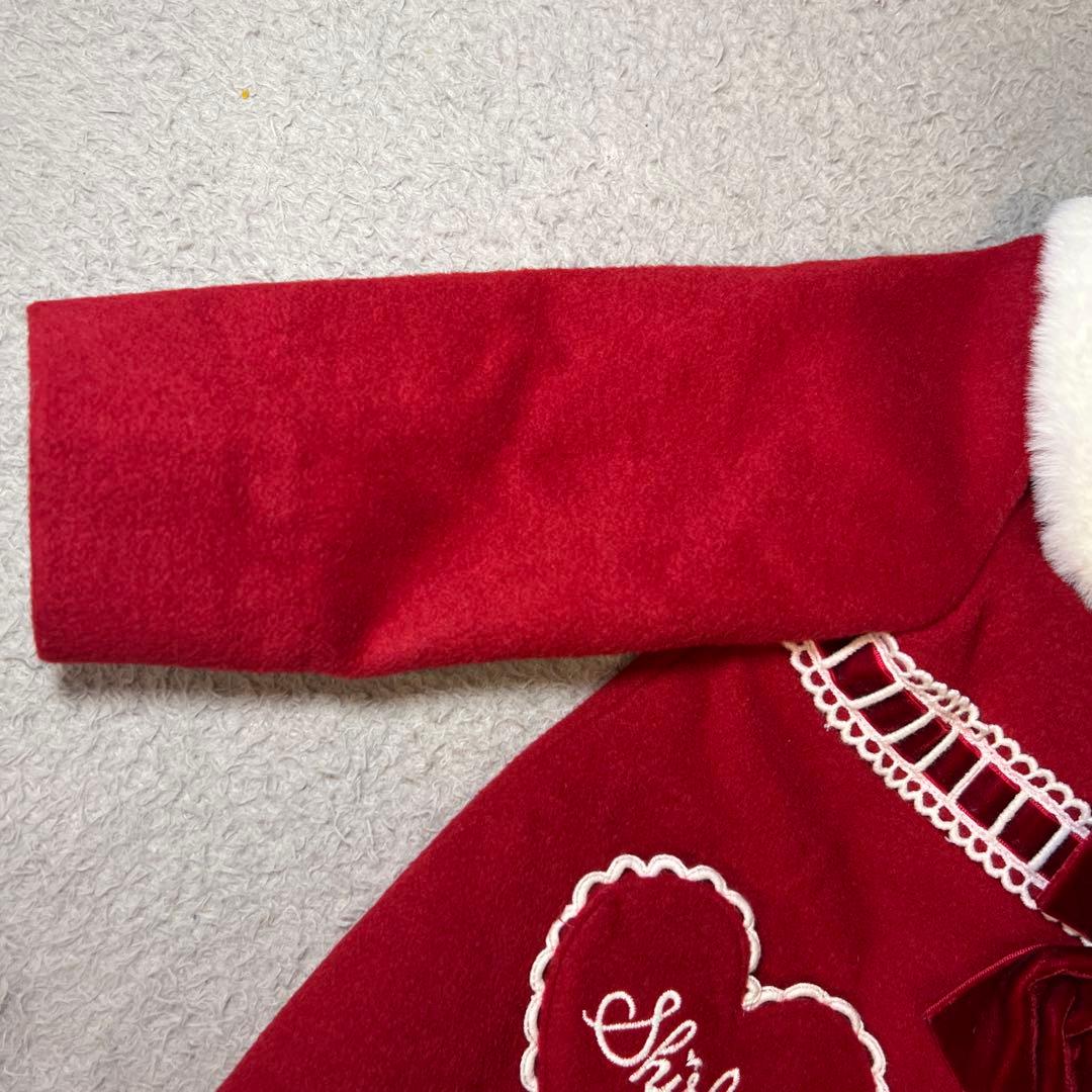 シャーリーテンプル　ラッピングリボンウールコート　赤　80cm-90cm 超美品